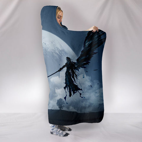 Image of Final Fantasy Hooded Blanket - Cloud Vs Sephiroth Blue Blanket