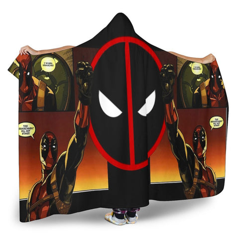 Image of Deadpool Hooded Blanket - Black Head Blanket