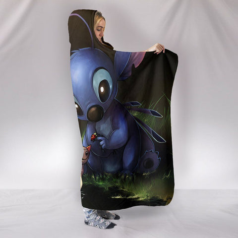 Image of Lilo And Stitch Hooded Blankets -  Lilo And Stitch Super Cute Hooded Blanket
