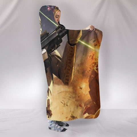 Image of Star Wars Hooded Blanket V3 - Holding A Gun Yellow Blanket