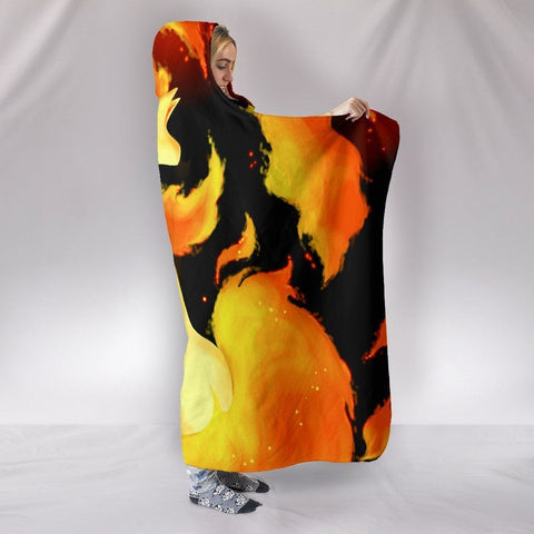 Image of Pokemon Rapidash Hooded Blanket - Fire Yellow Blanket