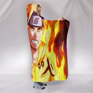 Naruto Sasuke Uchiha Hooded Blanket - Yellow And Purple Blanket