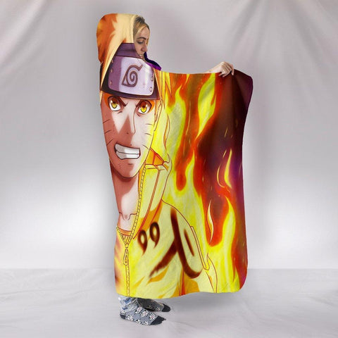 Image of Naruto Sasuke Uchiha Hooded Blanket - Yellow And Purple Blanket