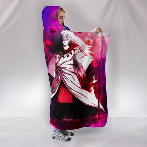 Image of Naruto Obito And Madara In Sage Mode Hooded Blanket - Pink Blanket