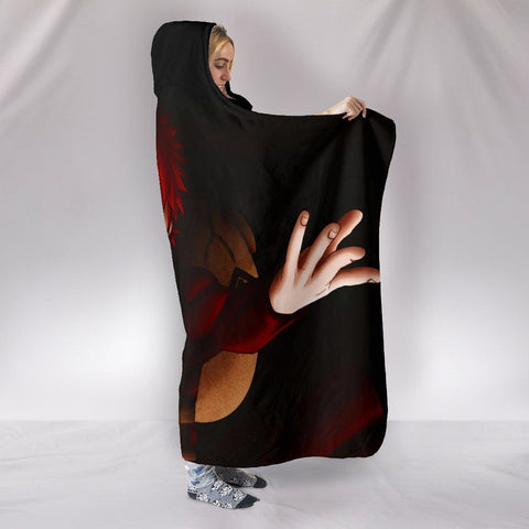 Image of Naruto Gara Hooded Blanket - Spread Hands Black Blanket