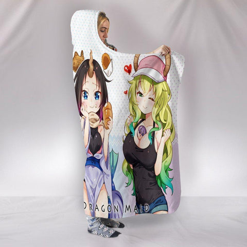 Image of Dragon Maid Hooded Blanket - Miss Kobayashi’s White Blanket