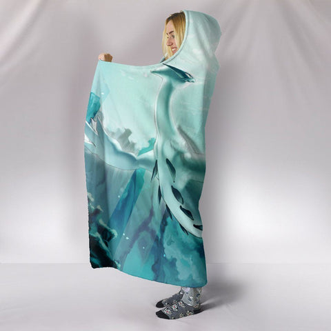 Image of Pokemon Lugia Hooded Blanket - Dragon Blue Blanket