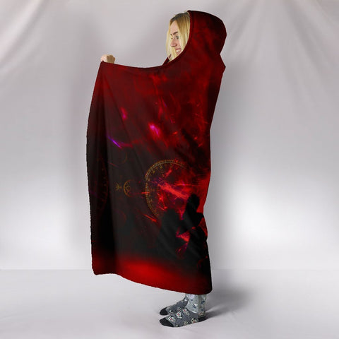 Image of Naruto Itachi Hooded Blanket - Alone Red  And Black Blanket