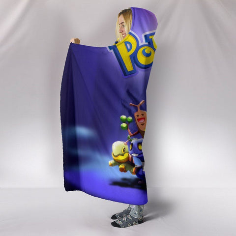 Image of Pokemon Hooded Blanket - Group Picture Blue Blanket