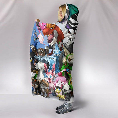 Image of Anime Pokemon Hooded Blanket - Team Together Blanket