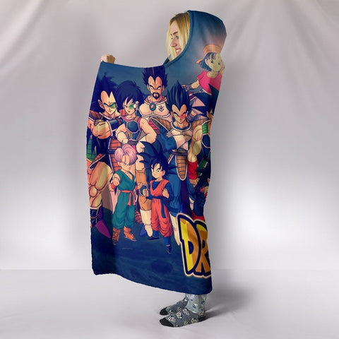 Image of Dragon Ball Sayajin Hooded Blanket - Super Saiyan Family Blanket