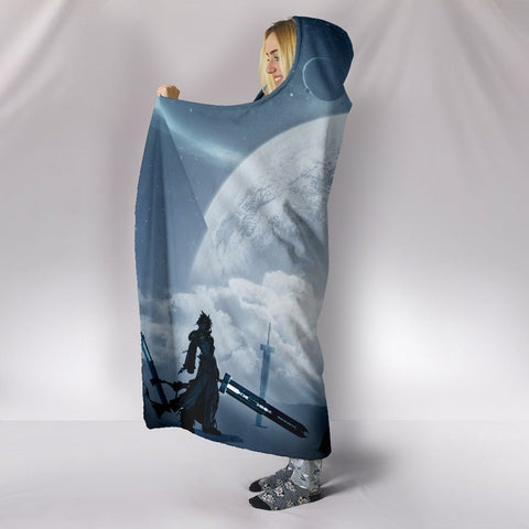 Image of Final Fantasy Hooded Blanket - Cloud Vs Sephiroth Blue Blanket