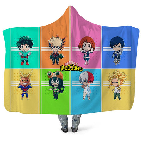 Image of My Hero Academia Hooded Blankets - Funny Team Boku no Hero Academia Hooded Blanket