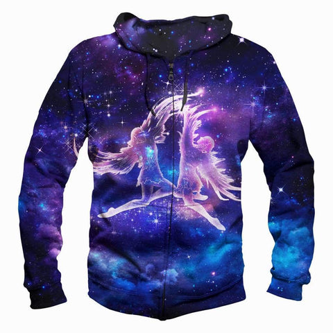 Image of Horoscope Gemini Hoodies - Pullover Black Hoodie