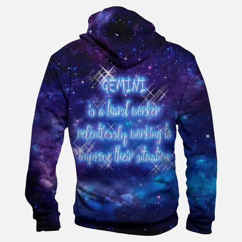 Image of Horoscope Gemini Hoodies - Pullover Black Hoodie