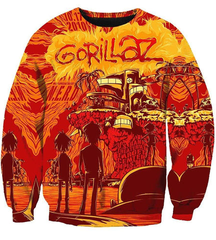 Image of Funny Gozilla Hoodies - Pullover Red Hoodie