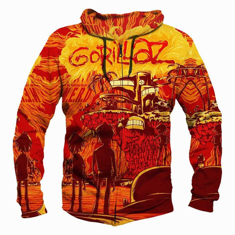 Image of Funny Gozilla Hoodies - Pullover Red Hoodie