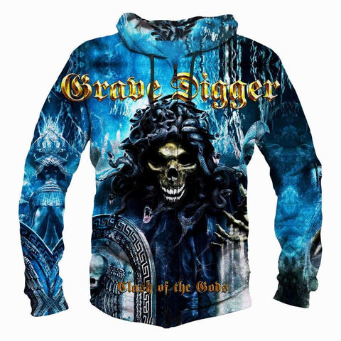 Image of Grave Digger Hoodies - Pullover Blue Hoodie