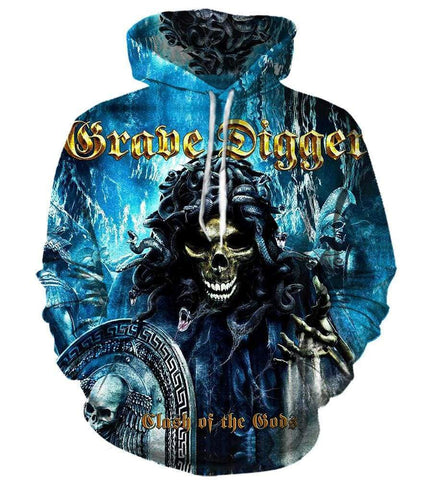 Image of Grave Digger Hoodies - Pullover Blue Hoodie