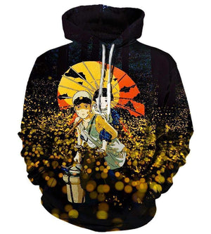 Grave of The Fireflies Hoodies - Pullover Nice Scenery Black Hoodie