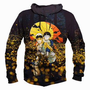 Grave of The Fireflies Hoodies - Pullover Nice Scenery Black Hoodie