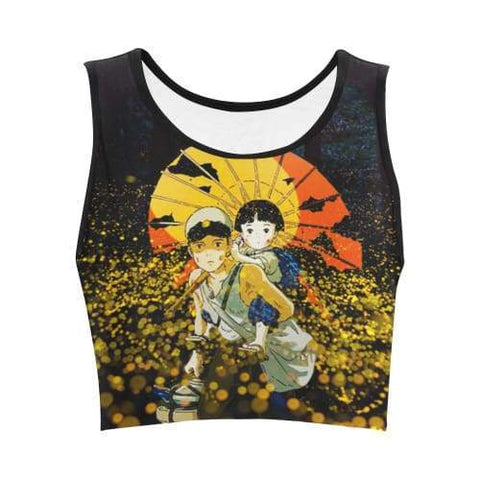 Image of Grave of The Fireflies Hoodies - Pullover Nice Scenery Black Hoodie