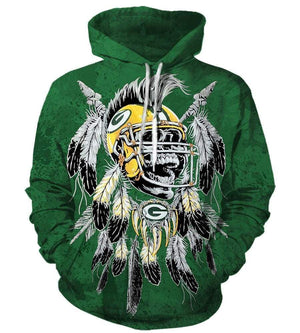 Green Bay Packers Hoodies - Pullover Green Hoodie