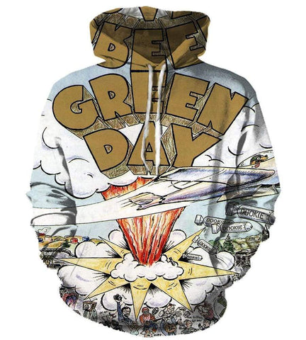 Image of Green Day Hoodies - Pullover White Hoodie