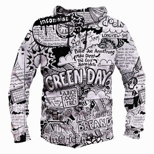 Green Day Hoodies - Pullover Black Hoodie