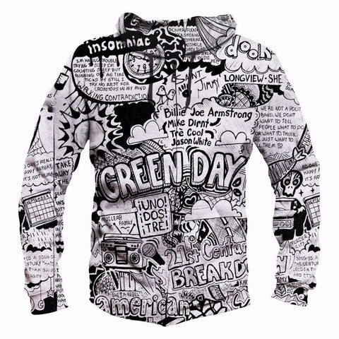 Image of Green Day Hoodies - Pullover Black Hoodie