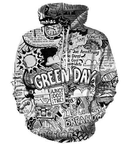 Image of Green Day Hoodies - Pullover Black Hoodie