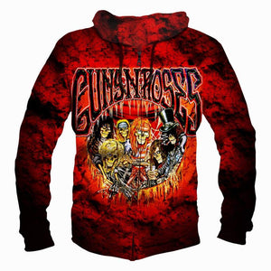 Gun N' Roses Hoodies - Pullover Red Hoodie