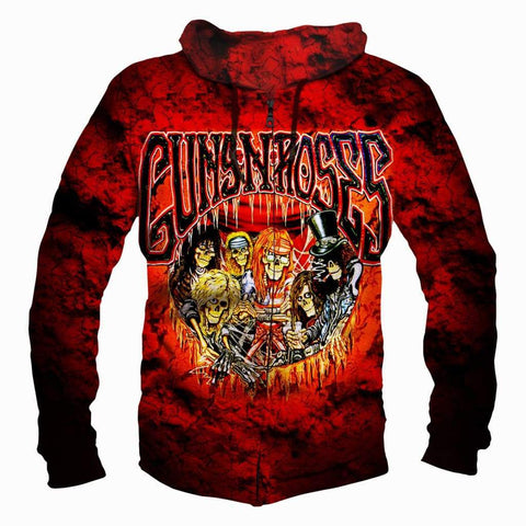 Image of Gun N' Roses Hoodies - Pullover Red Hoodie