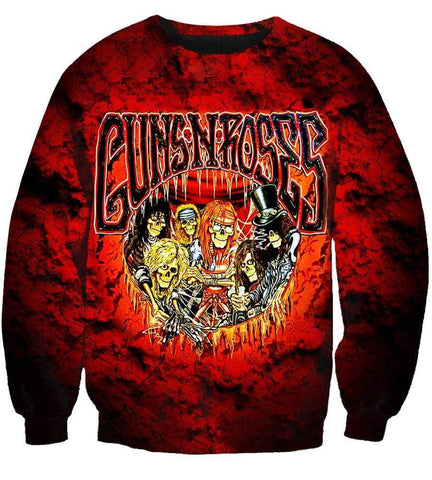 Image of Gun N' Roses Hoodies - Pullover Red Hoodie