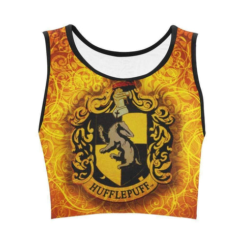 Image of Harry Potter  College Logo Hoodies - Pullover Yellow Hufflepuff Hoodie