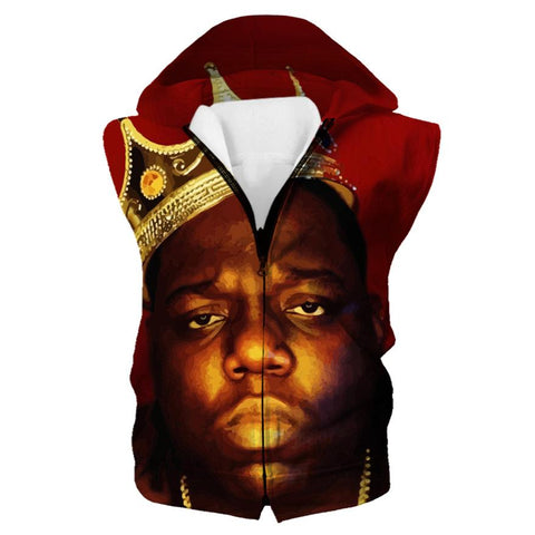 Image of King Biggie Hoodie - Notorious Smalls Pullover Red Hoodie