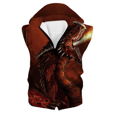Image of Dragon Hoodies - Red Fire Dragon Fantasy Pullover Hoodie