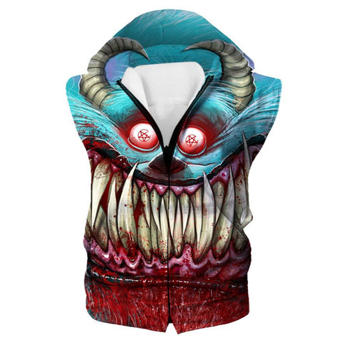 Image of Funny Creepy Monster Inc Style Hoodies - Scary Monster Pullover Hoodie