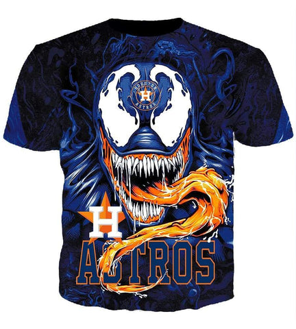 Image of Venom Houston Astros Hoodies - Pullover Blue Hoodie