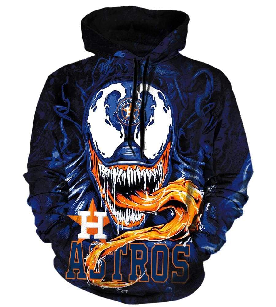 Venom Houston Astros Hoodies - Pullover Blue Hoodie