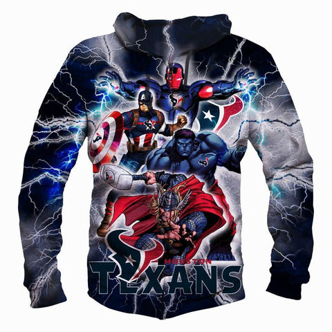 Image of The Avengers Houston Texans Hoodies - Pullover Black Hoodie