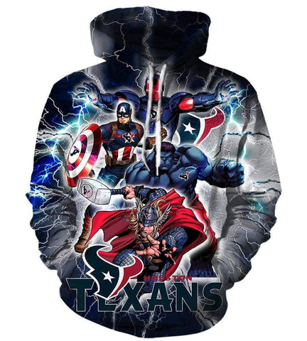 Image of The Avengers Houston Texans Hoodies - Pullover Black Hoodie