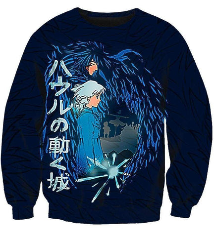 Image of Howl's Moving Castle Hoodies  - Pullover Black 3D Hoodie