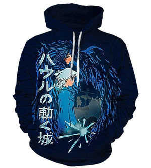 Howl's Moving Castle Hoodies  - Pullover Black 3D Hoodie