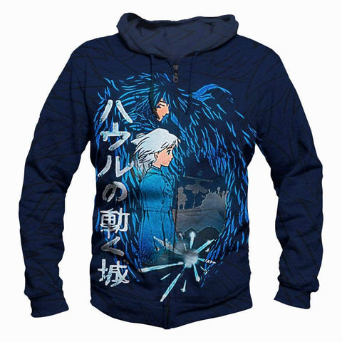 Image of Howl's Moving Castle Hoodies  - Pullover Black 3D Hoodie