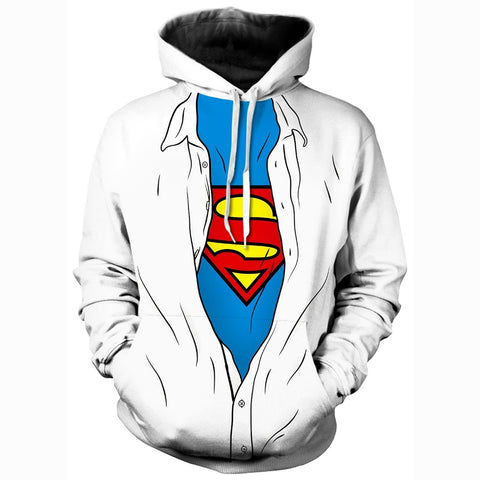 Image of Superman White Unisex Hoodie