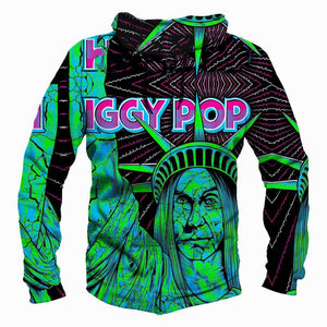 Iggy Pop Hoodies - Pullover Green Hoodie