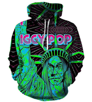 Iggy Pop Hoodies - Pullover Green Hoodie
