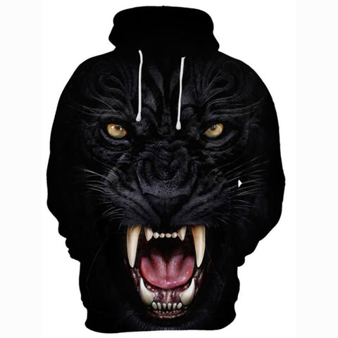 Image of 3D Printed Cartoon Beast Wild Animals Casual Hoodie - Basic Hooded Pullover