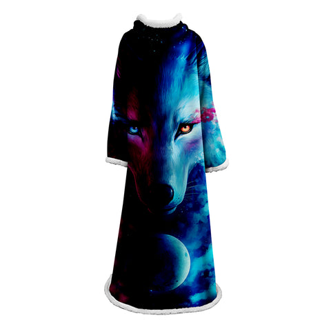 Image of Wolves Blanket With Sleeves-3D Digital Printed Animal Blanket Robe